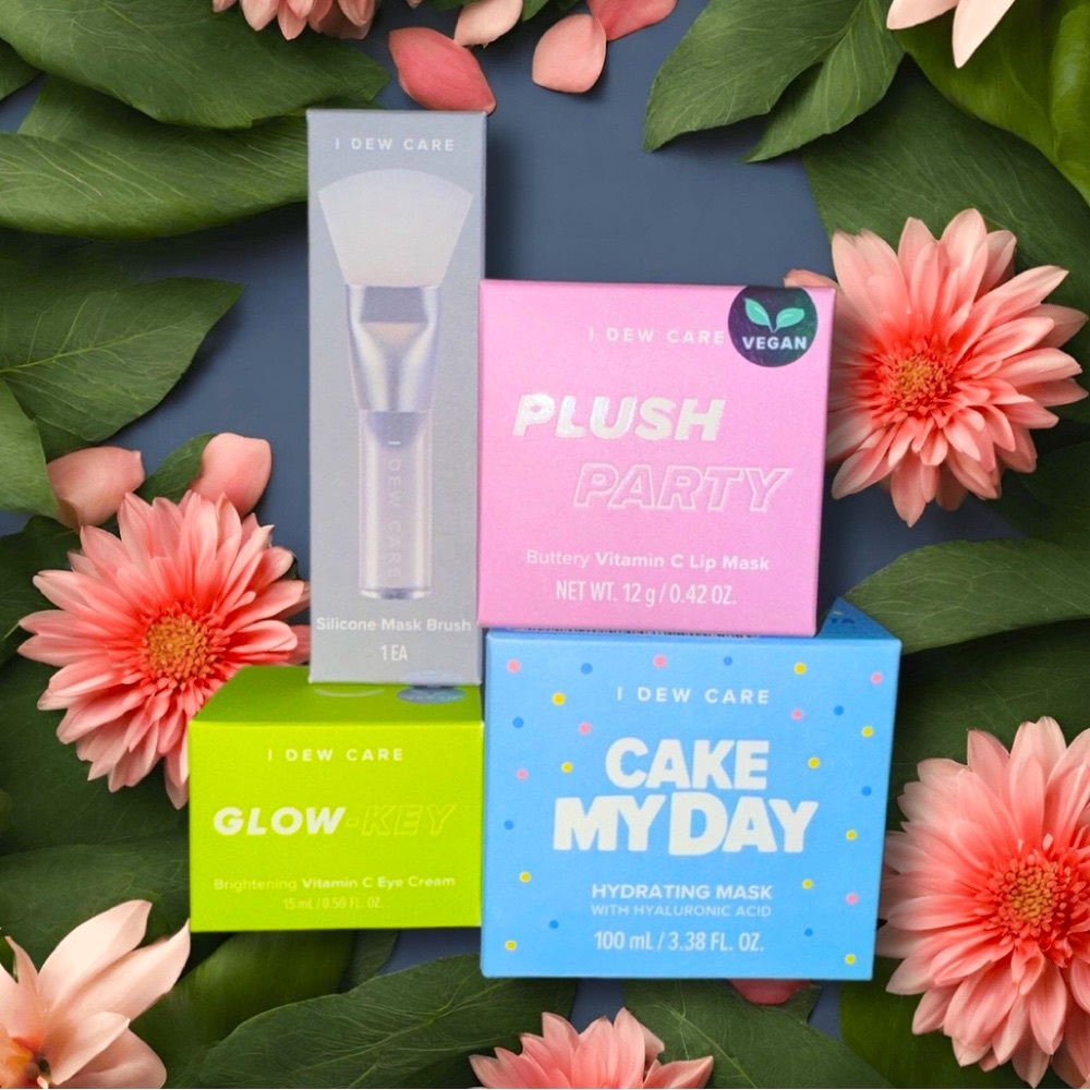 I Dew Care Skincare Set of (4) - Mask, Eye cream, Brush and Lip Mask